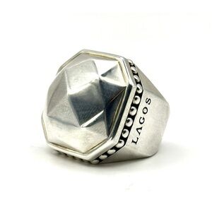 Lagos Rocks Sterling Silver & 18 Kt Gold Ring size 7